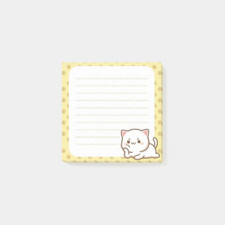 Mooie Chagrijnige Kat Geel Stippenlijn Plaknotitie Post-it® Notes