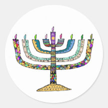 Mooie Chanoeka-menorah Favor/Envelope Stickers
