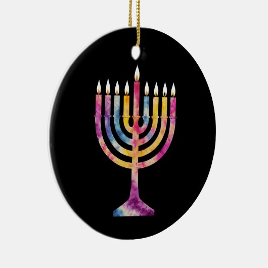 Mooie Chanoeka Menorah Happy Chanoeka Keramisch Ornament (Rechts)