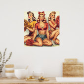  Mooie Cheerleaders Poster (Keuken)