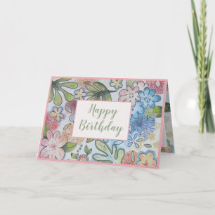 Mooie Cheery Sweet Floral Happy Birthday Kaart