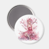 Mooie Cherry Blossom Fairy/Fae/faerie Prinses Magneet (Voorkant / Achterkant)