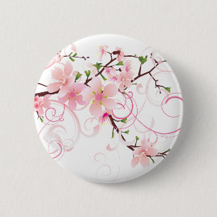 Mooie Cherry Blossom Ronde Button 5,7 Cm