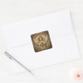 Mooie Cherub Angel Vierkante Sticker (Envelop)