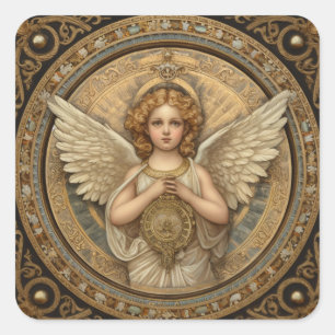 Mooie Cherub Angel Vierkante Sticker