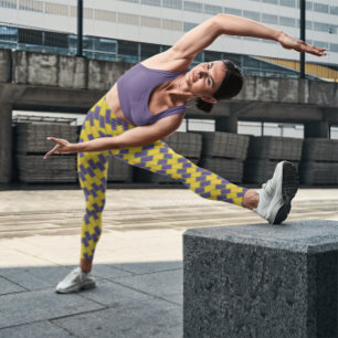 Mooie Chevron Gym Yoga Broek Citroen Leggings