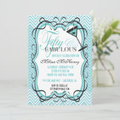 Mooie Chevron vijftig en fantastische uitnodiginge Kaart (Staand voorkant)