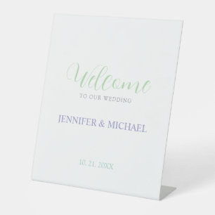 Mooie Chic Calligrafie Elegante Welkom Huwelijk Reclamebord Met Voetstuk