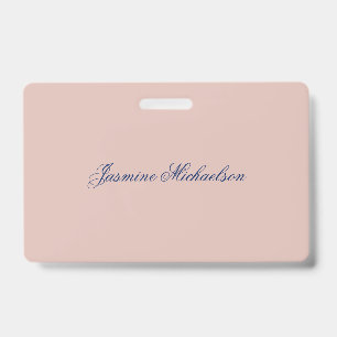 Mooie Chic Calligrafie Naam Rose Goud Kleur Badge