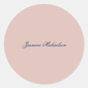 Mooie Chic Calligrafie Naam Rose Goud Kleur Ronde Sticker