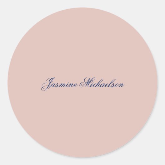 Mooie Chic Calligrafie Naam Rose Goud Kleur Ronde Sticker (Voorkant)