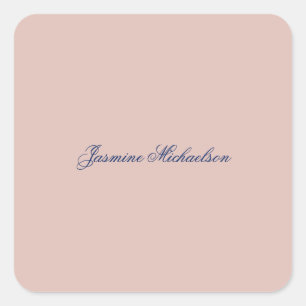 Mooie Chic Calligrafie Naam Rose Goud Kleur Vierkante Sticker