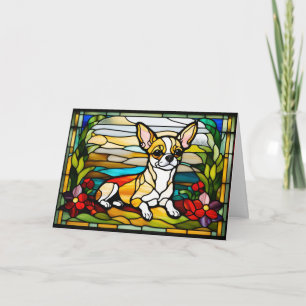 Mooie Chihuahua Gebrandschilderd Glas Kaart
