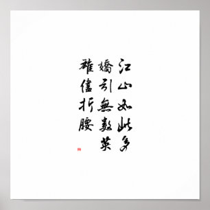 Mooie Chinese kalligrafie — land rijk aan schoon Poster