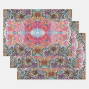 Mooie chique bloementuin Waterverf schilderij Inpakpapier Vel