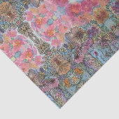 Mooie chique bloementuin Waterverf schilderij Tissuepapier (Detail)