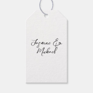 Mooie chique kalligrafie noemt bruiloften cadeaulabel