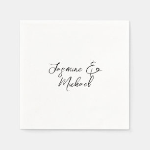 Mooie chique kalligrafie noemt bruiloften servet