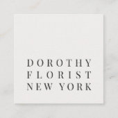 Mooie chique witte elegante minimalistische bloemi vierkante visitekaartje (Voorkant)