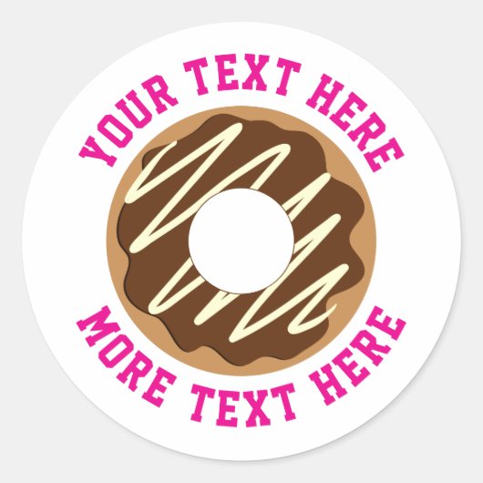 Mooie chocolade donut met ijs aangepast ronde sticker (Voorkant)