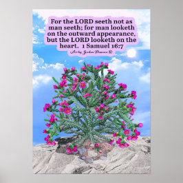 Mooie Cholla Cactus Schrift 1 Samuel 16:7 Poster