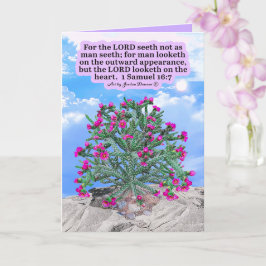 Mooie Cholla Cactus Schrifttekst 1 Samuel 16:7 Kaart