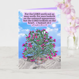 Mooie Cholla Cactus Schrifttekst 1 Samuel 16:7 Kaart