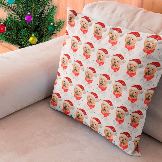 Mooie Chow Chow Hond Kerst Patroon Kussen (Creator heeft geüpload)