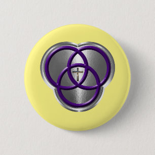 Mooie Christelijke driedecircentievers met kruis Ronde Button 5,7 Cm