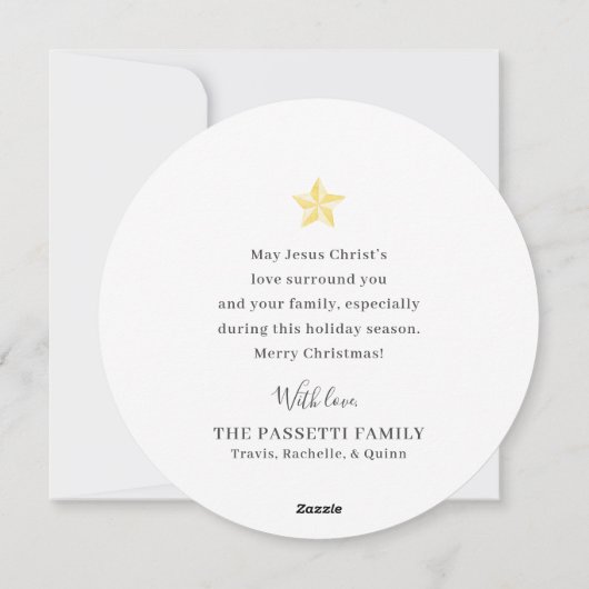 Mooie christelijke kerststal waterverf kerstkaart (Achterkant)