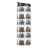 Mooie Christmas House Design Thermosbeker (Geroteerd rechts)