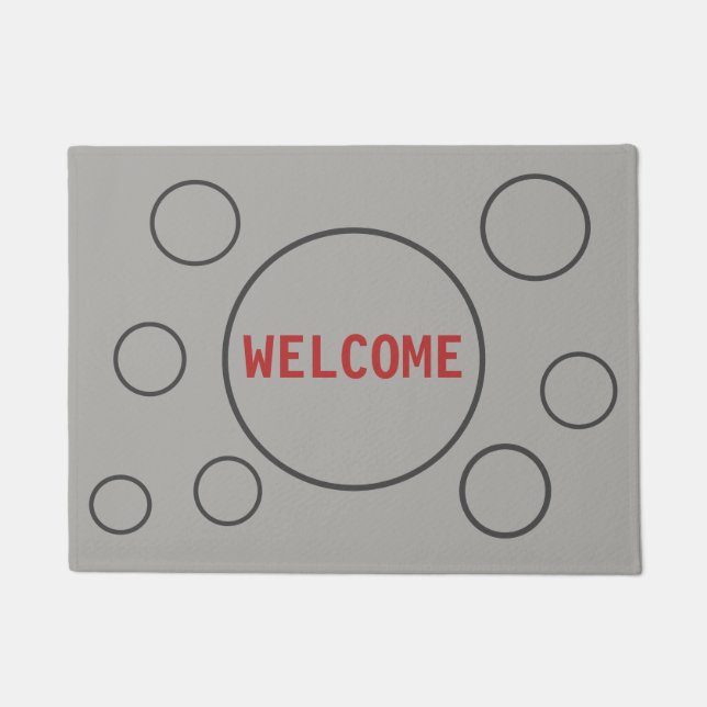 Mooie cirkels op Light Silver Grey Deurmat (Voorkant)