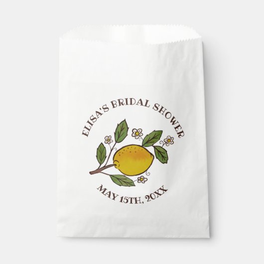 Mooie citroenen VRIJGEZELLENFEEST rustieke CUSTOM Bedankzakje (Voorkant)