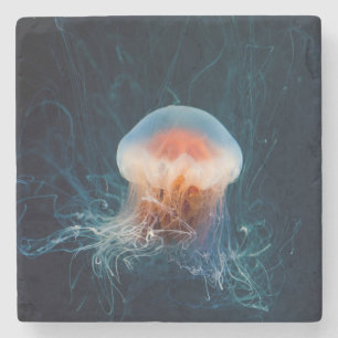Mooie Close-Up van een Deep Ocean Jellyfish Stenen Onderzetter