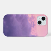 Mooie Cloud Telefoon Case (Roze/Paarse) iPhone 15 Hoesje (Achterkant horizontaal)
