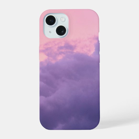 Mooie Cloud Telefoon Case (Roze/Paarse) iPhone 15 Hoesje (Achterkant)