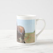 Mooie clydesdale paarden ploegen porselein kop (Rechts)