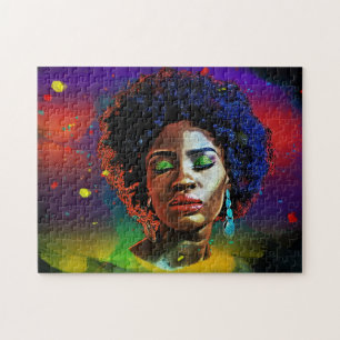 Mooie Colorful African Lady w/Afro Legpuzzel