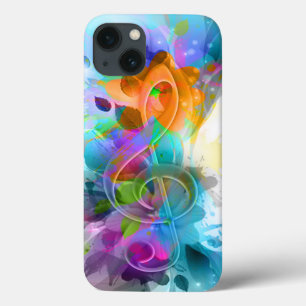 Mooie Colorful Waterverf Splatter Music-notitie iPhone 13 Hoesje