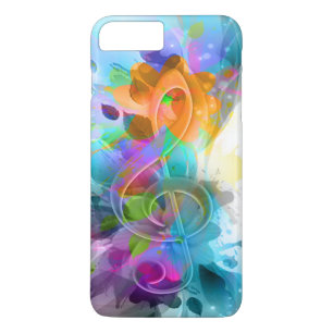 Mooie Colorful Waterverf Splatter Music-notitie iPhone 8 Plus / 7 Plus Hoesje