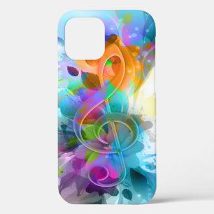 Mooie Colorful Waterverf Splatter Music-notitie iPhone 12 Pro Hoesje