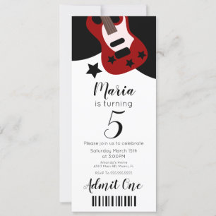 Mooie concertmuziek Sterren Ticket Stijl Feestje Kaart