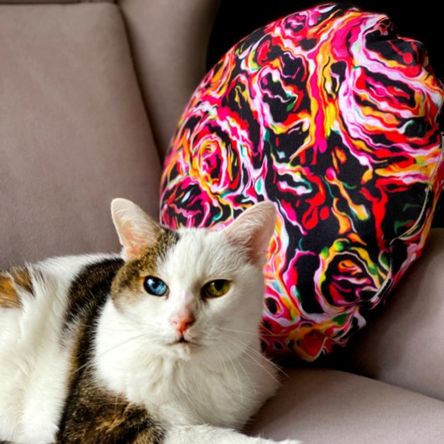 Mooie Cool Colorful Funky Rond Kussen (Creator heeft geüpload)