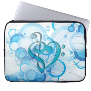 Mooie coole muzieknoten samen als hart laptop sleeve
