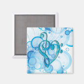 Mooie coole muzieknoten samen als hart magneet (Voorkant / Achterkant)