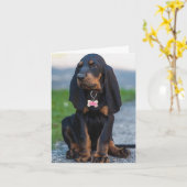 Mooie coonhound elke gelegenheid kaart (Gele Bloem)