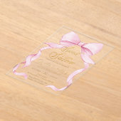 Mooie Coquette Roze Ribbon Bows Sweet 16 Verjaarda Acryl Uitnodigingen (Laagn)