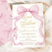 Mooie Coquette Roze Ribbon Bows Sweet 16 Verjaarda Kaart