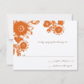 Mooie Coral  Flower Wedding RSVP Kaart (Voorkant)