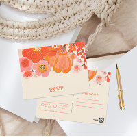 Mooie Coral Pink Poppy Flower RSVP
